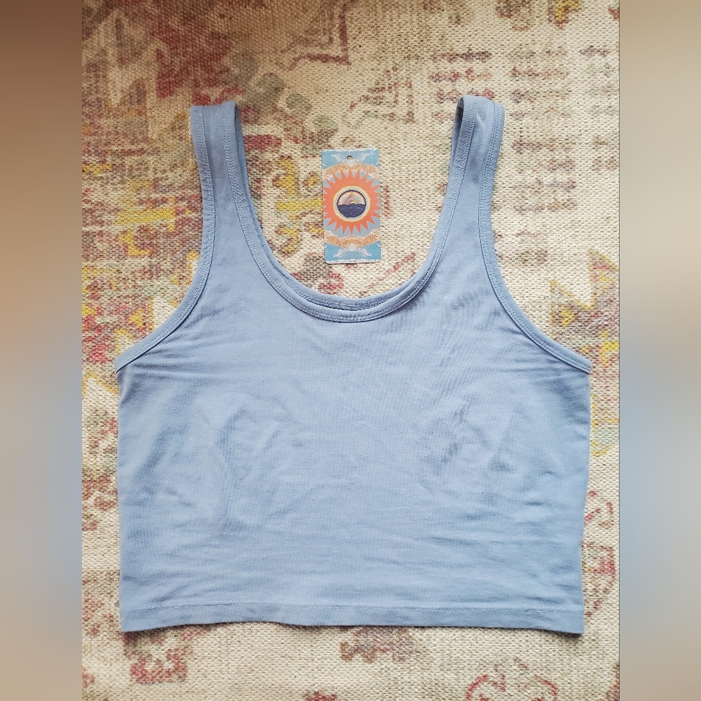 JUNGMAVEN Hemp/Cotton Sporty Tank Light Rain Washed Blue Size L With Tags